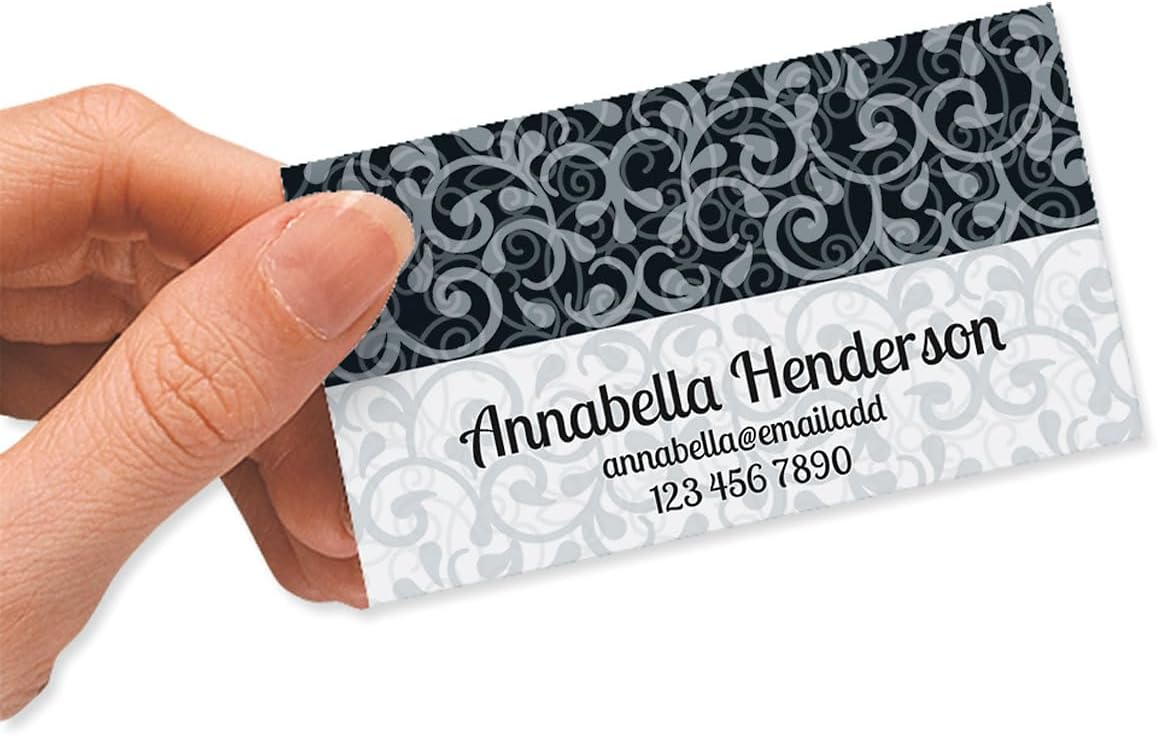 Colorful Images White-Grey-Black Personalized Business Cards - 2" x 3 1/2", 250 Double Sided Custom Card Set Printed on Heavy 80# Cover Paper Stock, Opaque Matte Finish