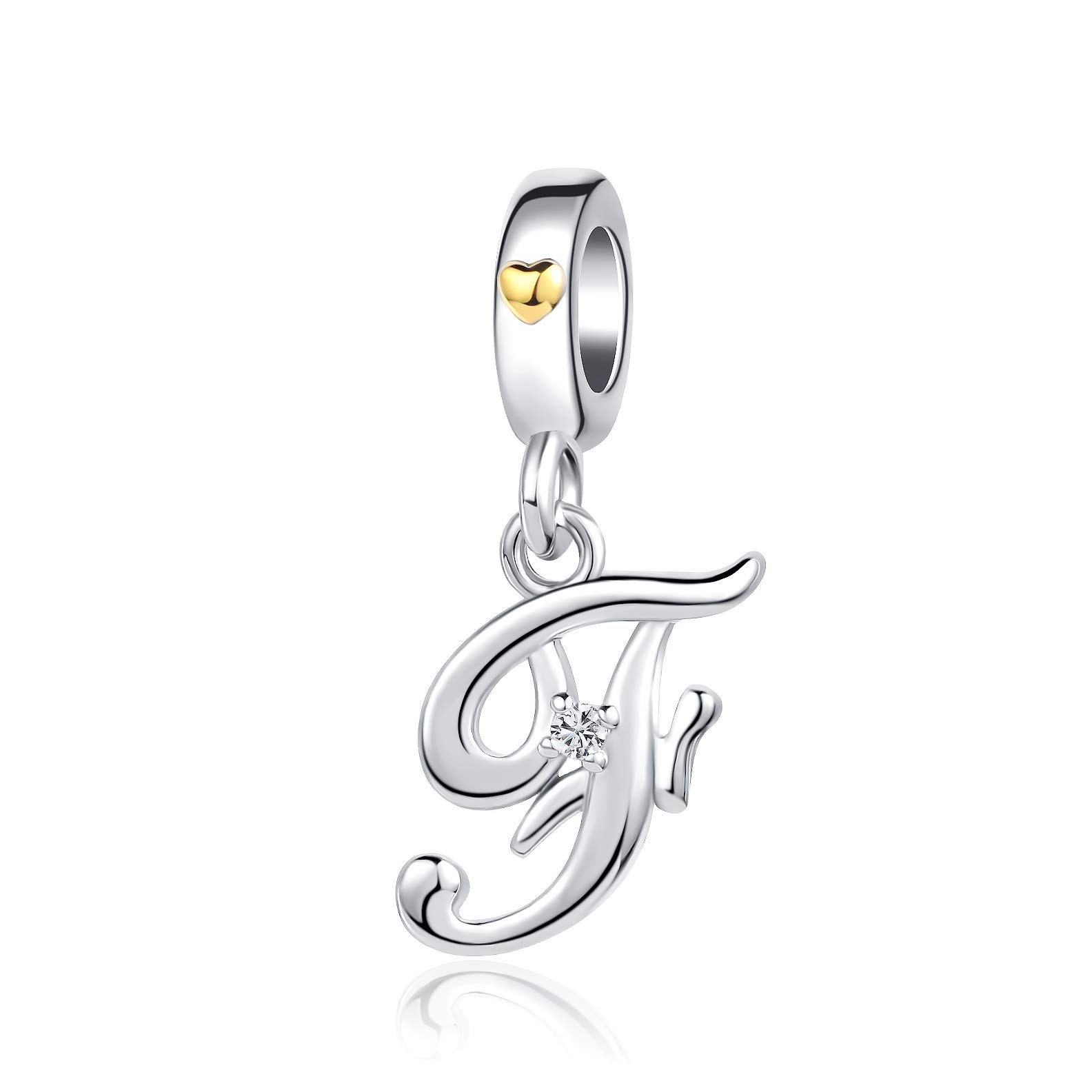 Silver Initial A-Z Letter Charm Compatible Pandora Charm Bracelets for Women Jewelry