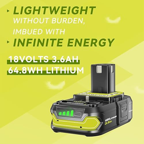 Miniatura 2 de VANON Baterías de iones de litio de 3.6Ah P102 de 18 voltios de repuesto para herramientas inalámbricas Ryobi 18V P107 P105 P104 P103 P108 4Pack