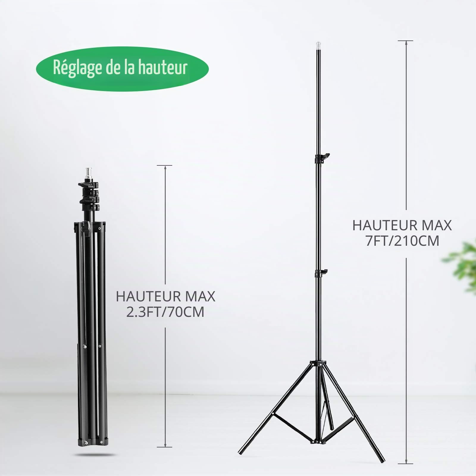 Andoer Kit Studio Photo et éclairage Système de Support de Toile de Fond 135W 5500K Ampoules Parapluie Softbox éclairage Continu pour Studio Photo Professionnel pour Portrait et Photographie Vidéo