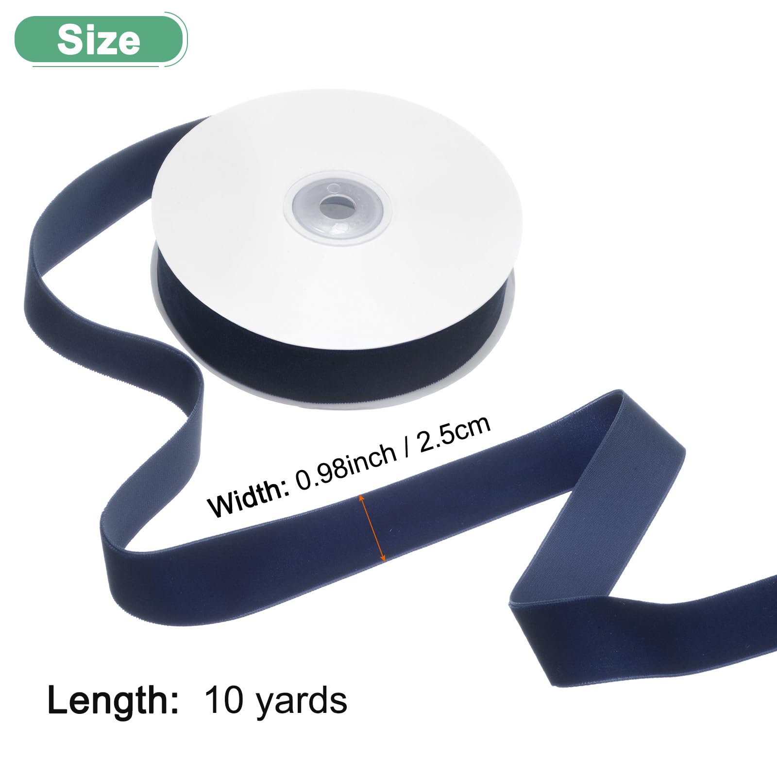 M METERXITY Navy Blue Velvet Ribbon - Image 3