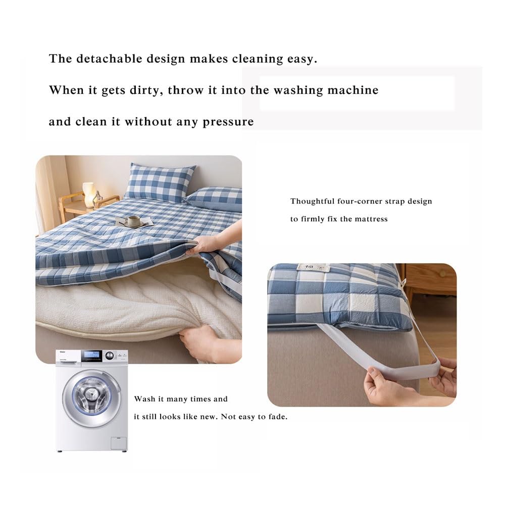 Matelas Pliable Futon Japonais Coton Bio Tatami Futon 2 Places 1 Place 140x190 Pliable Matelas Au Sol(G,90x190cm(3.3kg))
