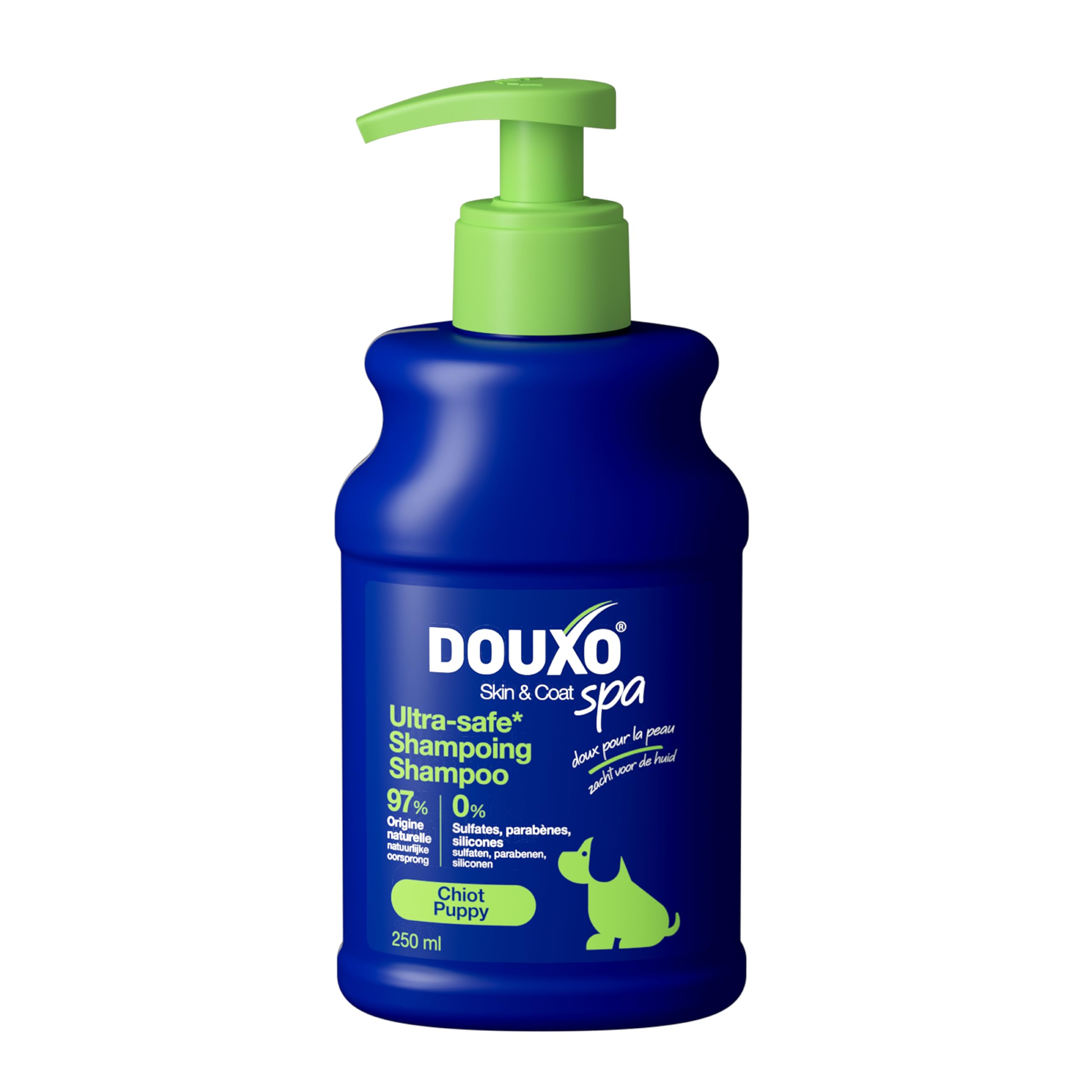 DOUXO Skin & Coat Spa - Ultra-Safe Shampoing pour Chiot, 250mL, Nettoie et Hydrate la Peau Profondeur, Laisse Le Pelage Doux et éclatant, Formule respectueuse de la Peau.