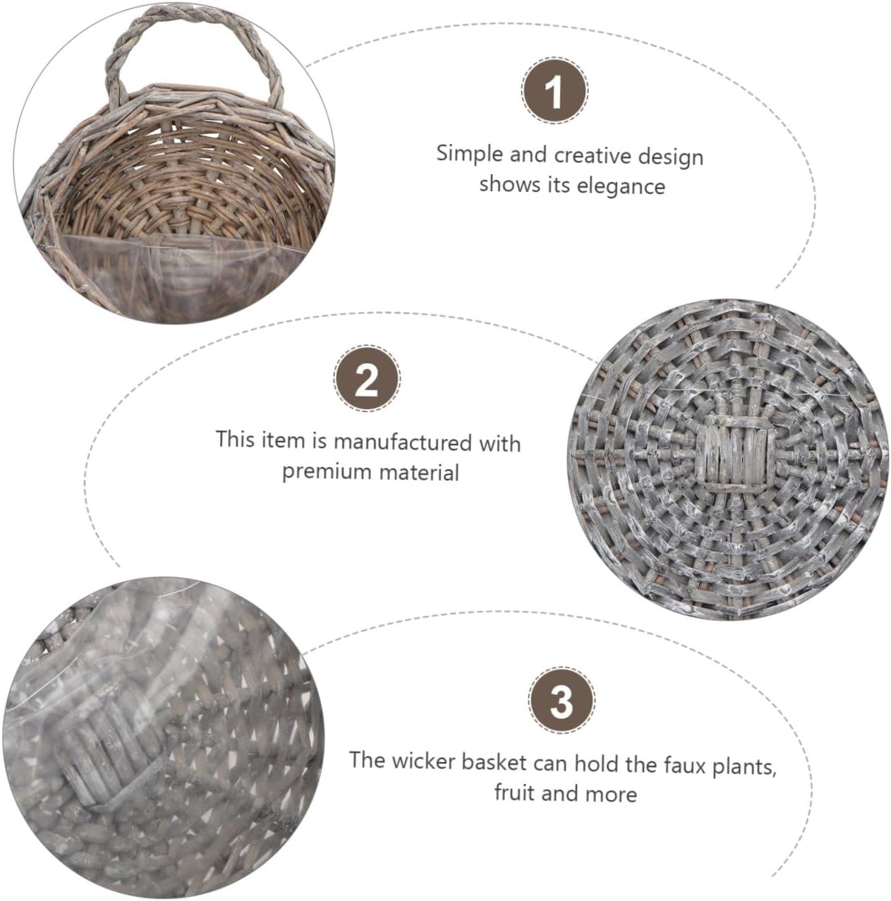 IMIKEYA Hanging Pots Indoor Wicker Planter Straw and Willow Wall Pot Wicker Basket Basket Wall s Indoor Hanging Planters