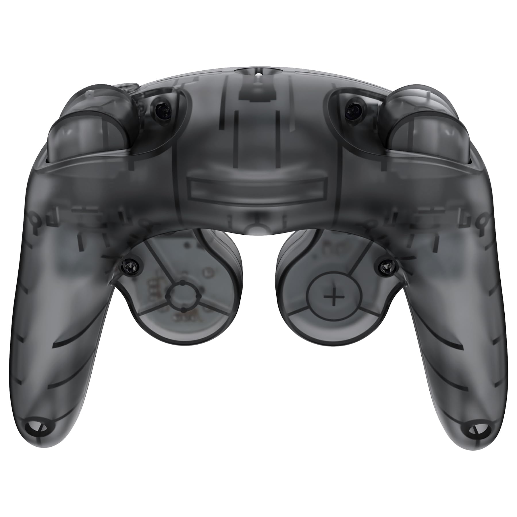 eXtremeRate Cover Scocca Tasti Ricambio per Nintendo Gamecube Controller,Custodia Grip Pulsanti Kit Shell Case per Nintendo Gamecube Joystick,Senza Controller-Trasparente Nero