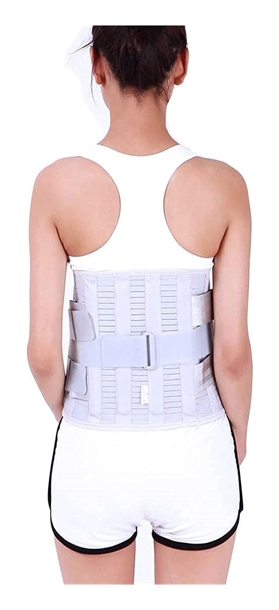 Cinturón de Soporte Lumbar con Tiras de Aluminio curvadas, Paneles de Malla Transpirable Correas de Gancho y Bucle Ajustables Dobles (Tamaño : XX-Large) (XX)