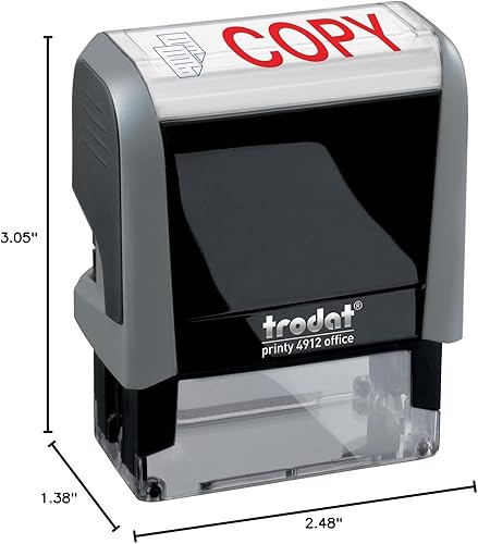 Miniatura 7 de Trodat Sello 4912 Office Printy con texto en inglés  autoentintado, tinta roja y azul, tamaño de impresión 34" x 1-78"