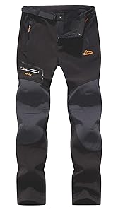 BenBoy Men's Snow Ski Outdoor Waterproof Windproof Fleece Cargo Hiking Pants