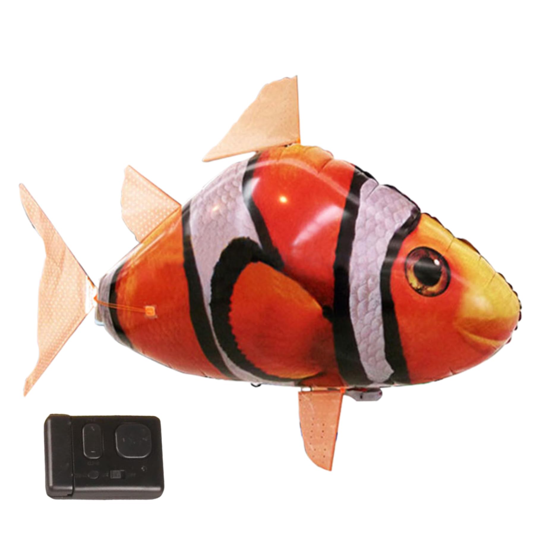 Uanqfegy Remote Control Inflatable Flying Fish Balloon, Lifelike Wiggling Clownfish Decoration for Party & Home Decor