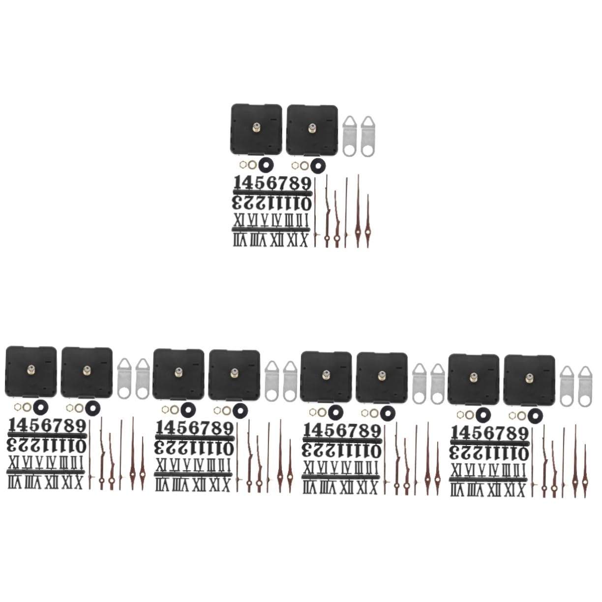 EXCEART 5 Ensembles d'horloge remplacer Mur Ton Les pièces rétro Mains kit de Chiffres d'horloge kit mécanisme Aiguilles et Moteur Bois