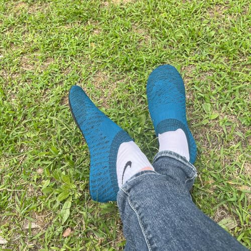 Image of QZKDM Lightweight Slip on Grip Indoor House Slippers Barefoot Non Slip Home Exercise Yoga Shoes for Men Women