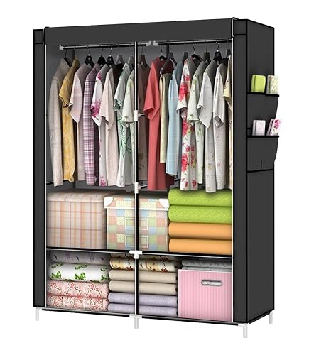 YOUUD Modern Portable Wardrobe Storage Closet Organizer, Black, 43"L x