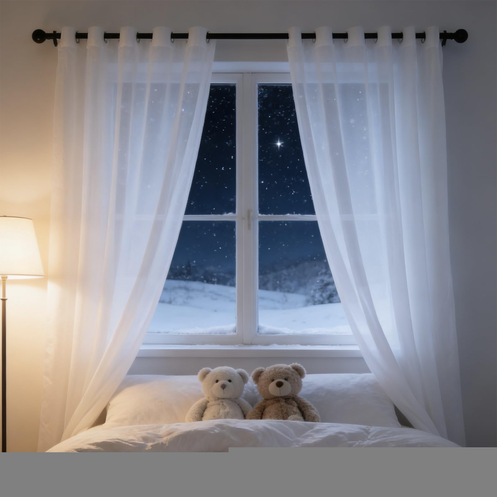 Zasłony Z Woalu 220 x 155 cm Półprzezroczysty, Plisowany, Supermiękki, Zapewniający Prywatność, Elegancki Zasłony Przezroczyste Do Salonu, Jadalni, Sypialni, Kuchni, Okna, Biały