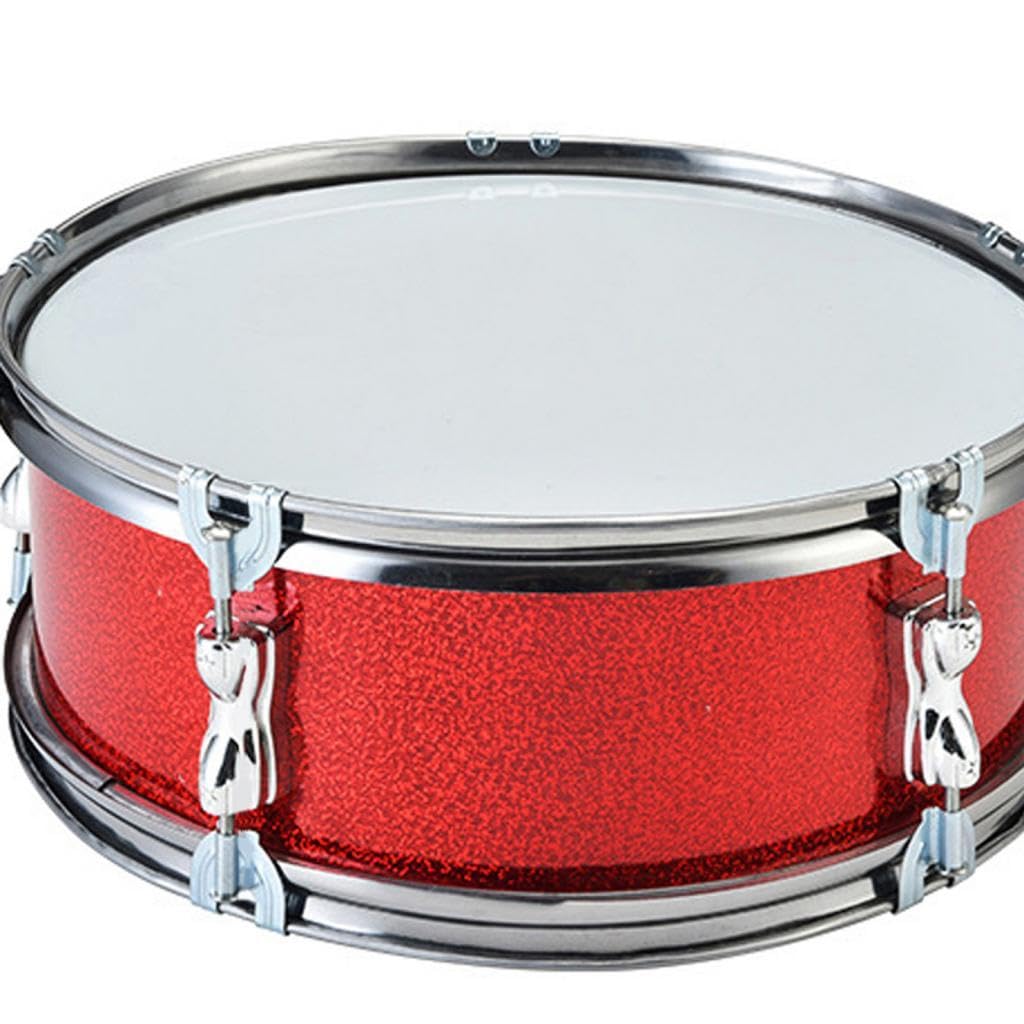Caisse Claire de 11 Pouces avec Bandoulière, Instrument de Percussion, Jouet D'apprentissage Musical, Tambour, Instrument de Musique pour Adolesce, Rouge