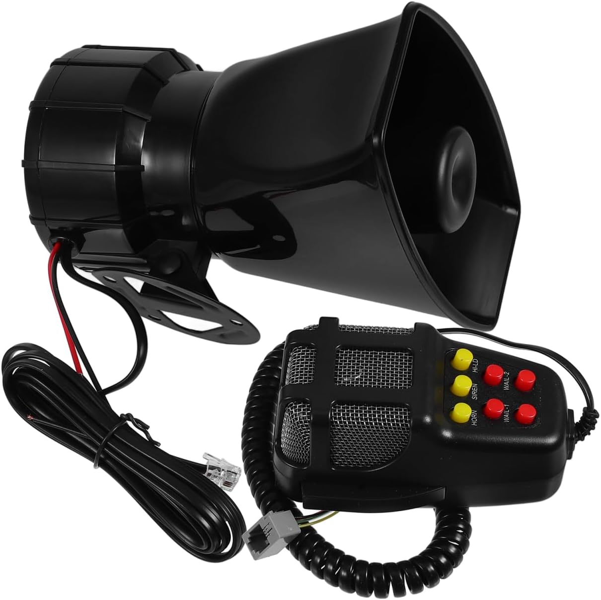 Healifty 110Db Loud Single Trumpet Air Horn with 7 Sounds for Truck Motorcycle Suv Van 12V Emergency Horn Siren Replacement