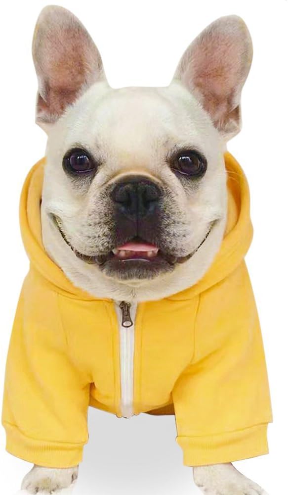 Fashion Pet Dog Cat Hoodies 2 Legs Pet Clothes Cotton Puppy Winter Sweatshirt Zipper Warm Sweater Coat Jacket (XL, Yellow)