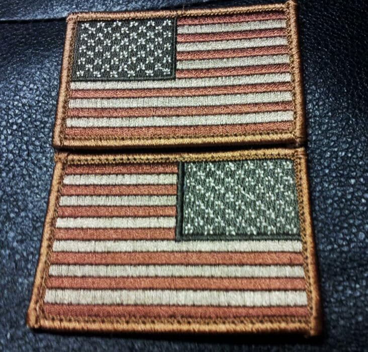 US Flag Tactical Combat USA Desert TAN 3.0 INCH Reversed 2PC Hook Patch