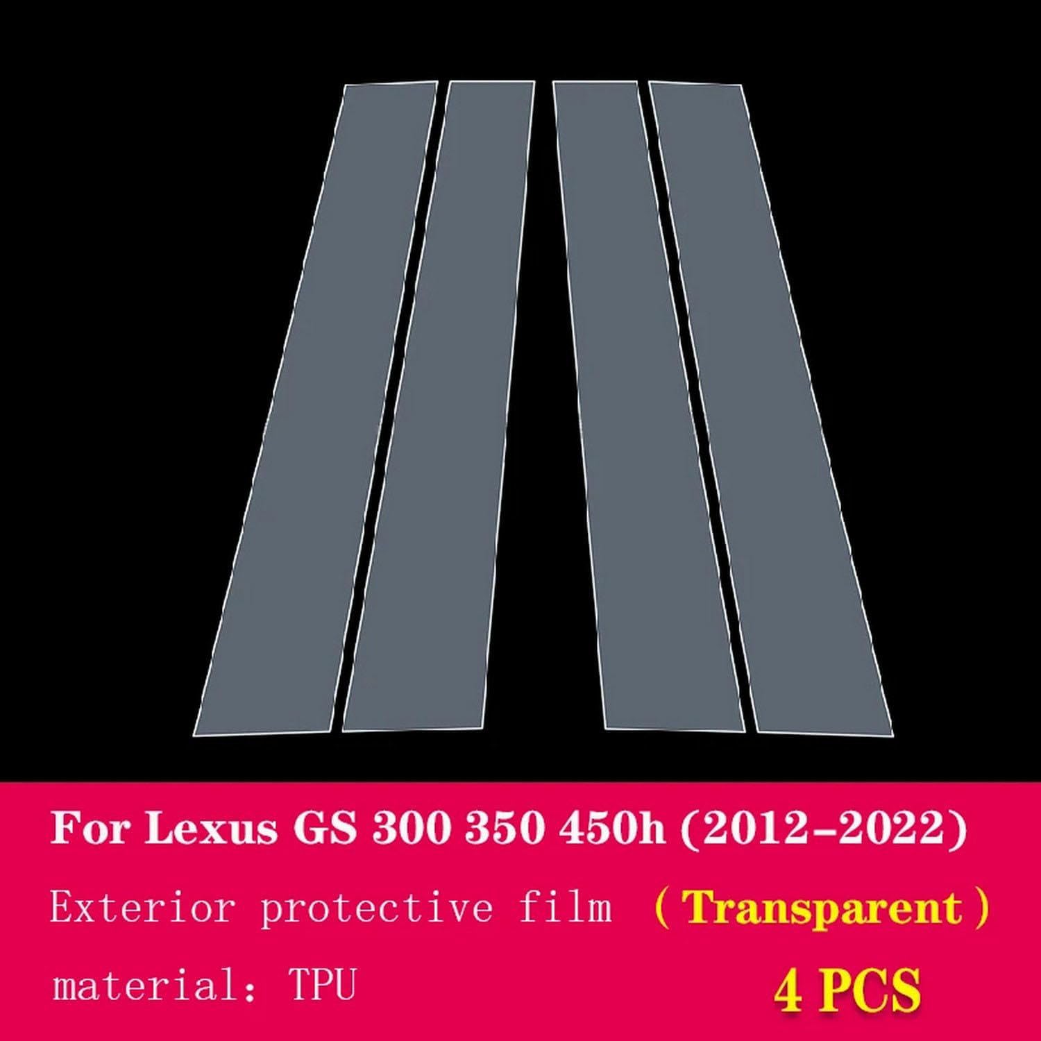Car Exterior Car B C Window Pillar Anti-Scratch TPU Protective Film Anti-Scratch Film PPF，for Lexus GS 2012-2023