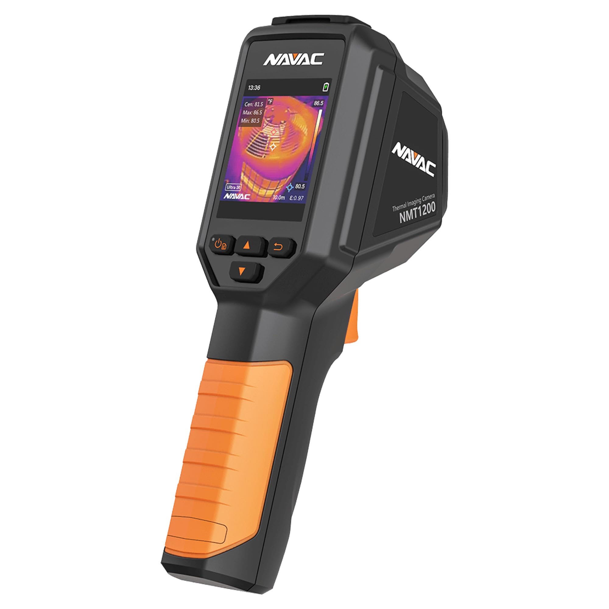 NAVAC NMT1200 Thermal Imaging Camera - Ultra IR Technology & Thermal Detector - Reduced Noise - Accurate Imaging - 25Hz Refresh - Up to 8-Hour Battery Life -Multiple Color Presets for HVAC Technicians