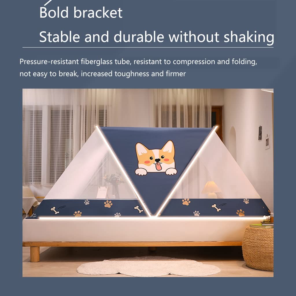 Mosquitera Plegable portátil con Base Transpirable para Cama, Camping, Viajes, hogar, Interior y Exterior (Cama de 1,8 m)