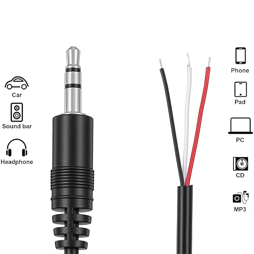 4 Piezas Cable Audio 3.5mm Macho a Pelado para Parlantes miniatura 5