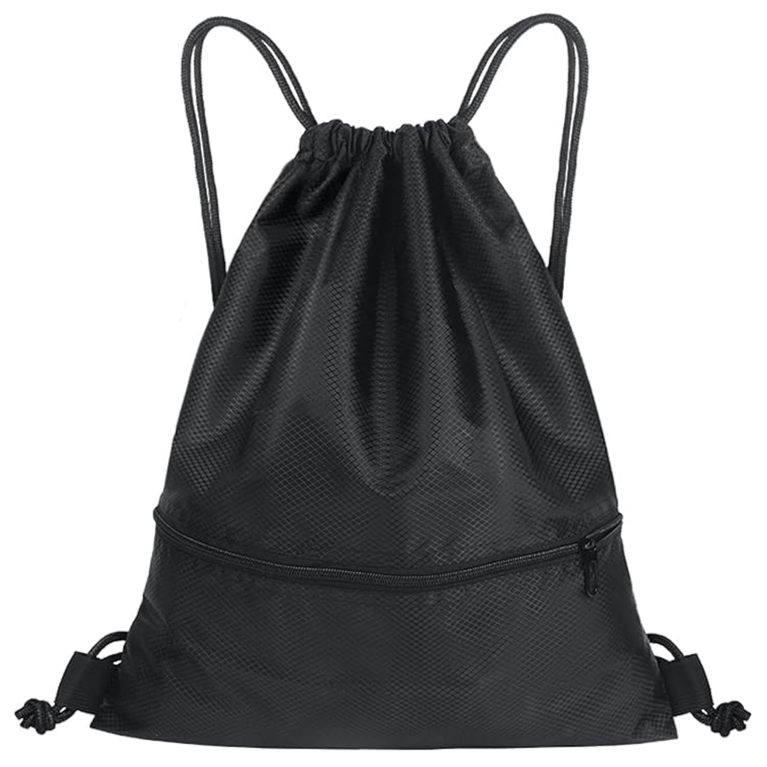 SWKJ Drawstring Bag, Large PE Bag Drawstring Gym Bag with Zipper Pocket