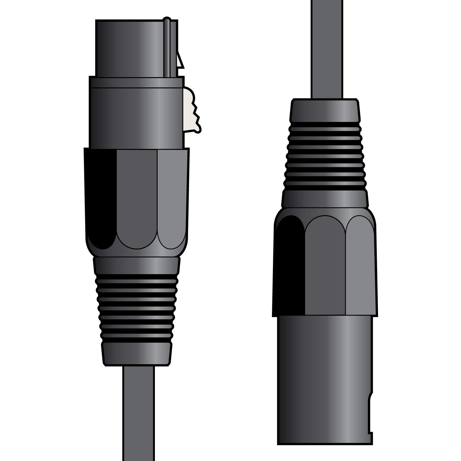Citronic XLR Male - XLR Female Microphone Cable Black - 0.5M