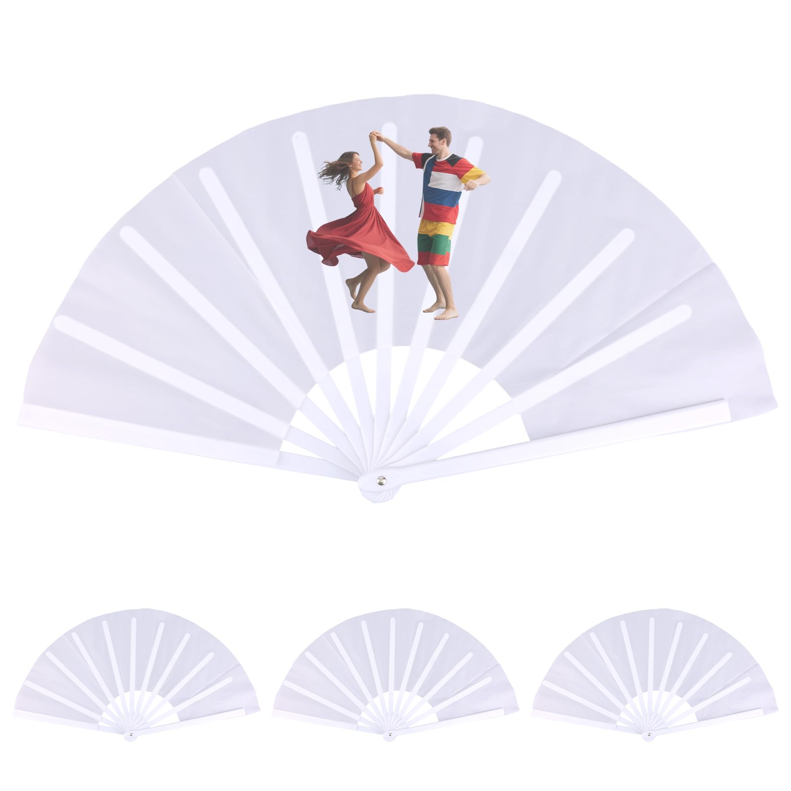 Éventails Vierges pour Sublimation Pliables Plastique - Impression Transfert