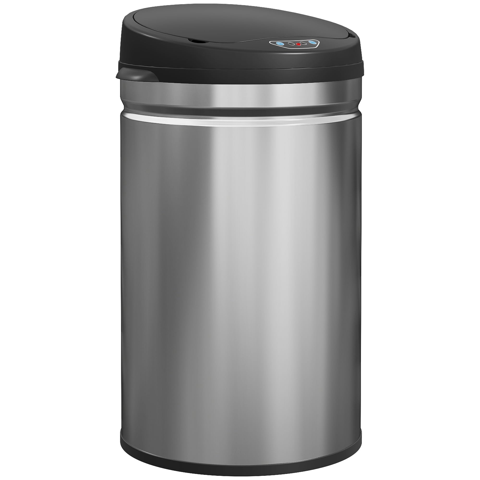 HOMCOM Poubelle de cuisine automatique 30L en acier inoxydable, couvercle à fermeture en douceur, poubelle à capteur de mouvement sans contact, résistant aux empreintes digitales, argent