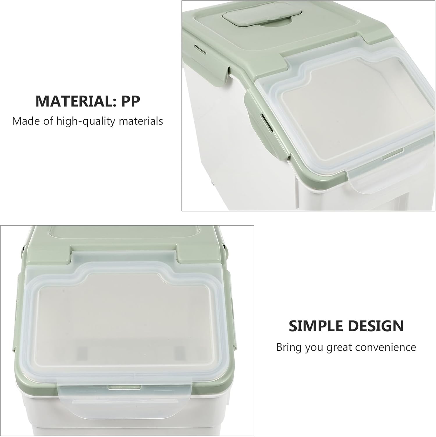 Alipis Pet Food Storage Bucket Sealed Moisture-proof Canister Small Forest Green Cat and Dog Food Container for Household Use