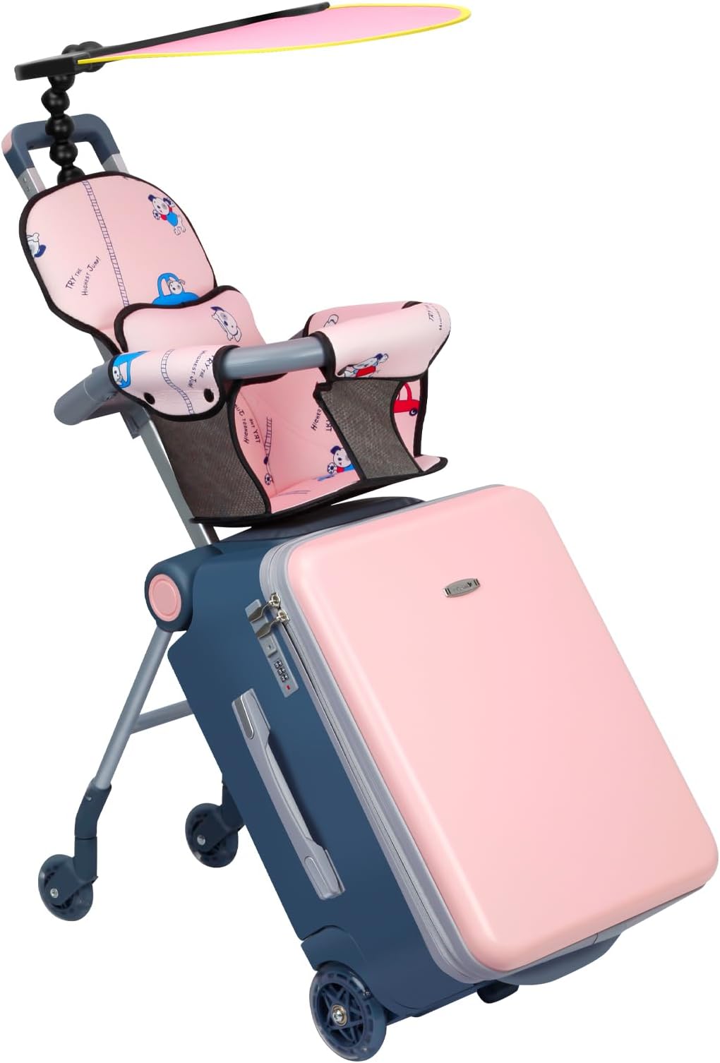MiaMily 4Wheel Carry On Luggage with Seat for Kids with