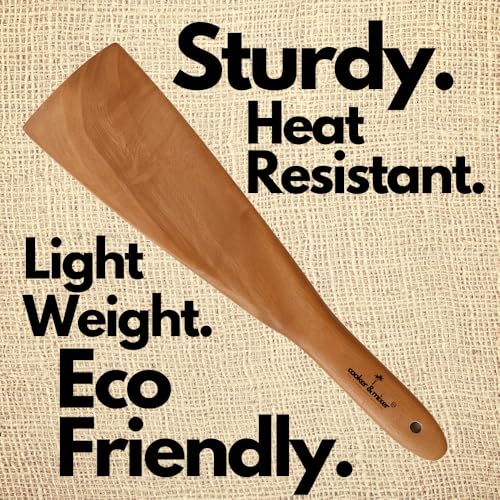 Image of Cooker&Mixer Wooden Flip /Spatula /Ladle for Cooking Dosa /Roti /Chapati | Kitchen Tools | No Harmful Polish | Handmade | Cookware (Turner)