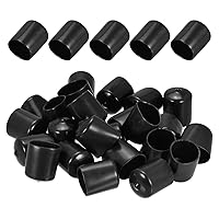 Vista 1 de DMiotech Paquete de 25 protectores de rosca de tornillo negros de 1 pulgada de identificación, tapas de extremo de goma, tapas de perno