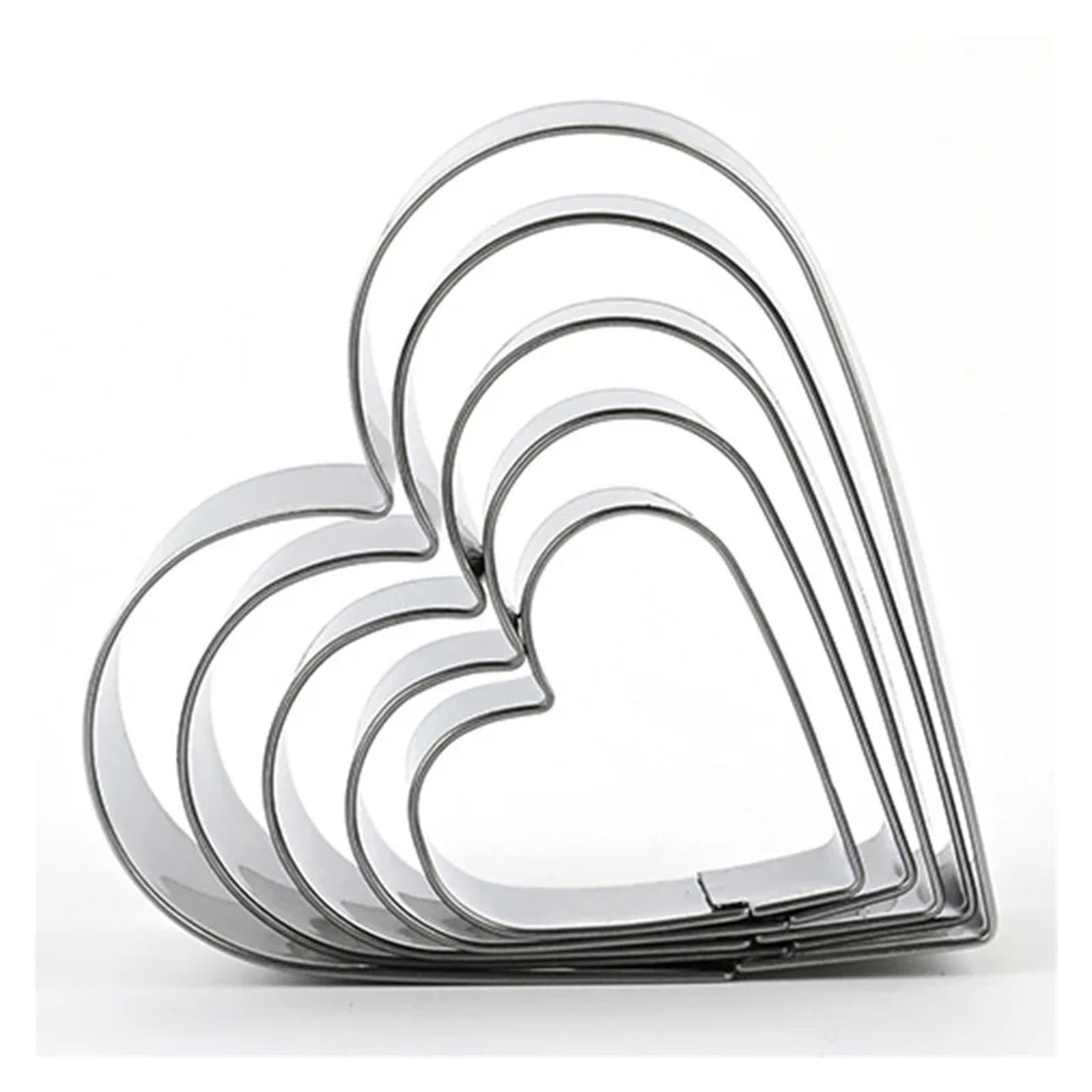 5 pièces bricolage coeur d'amour en acier inoxydable emporte-pièce en acier inoxydable coeur outils de cuisson moules à biscuits for outils de gâteau de la saint-valentin