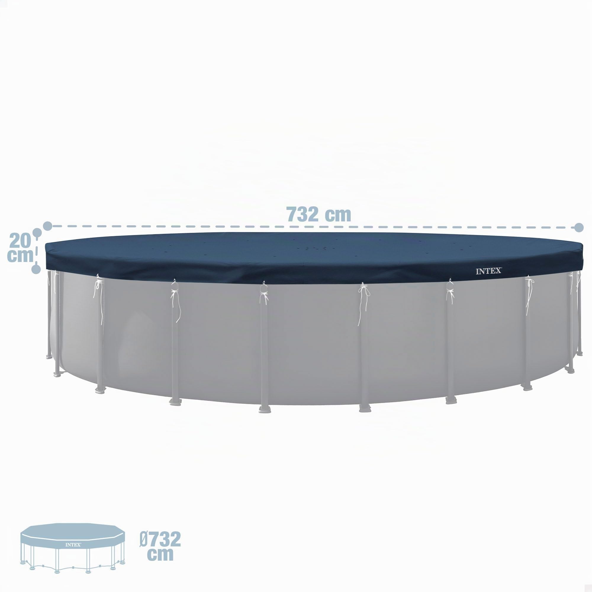 Intex - 28091 - Bâche Hiver pour Piscine Ronde Tubulaire diamètre 7,32M - Epaisseur 50/100