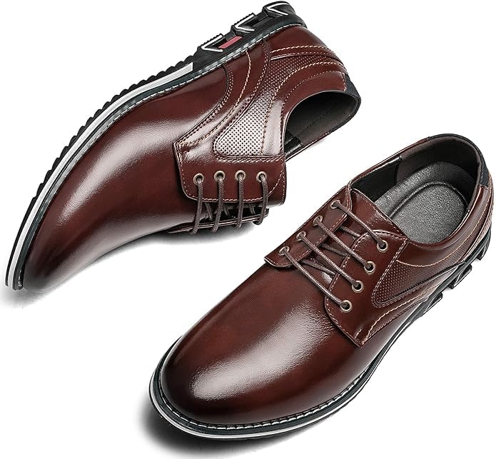 Men's Classic Oxford Dress Shoes, Leather, Lace-up, Comfort Sole3