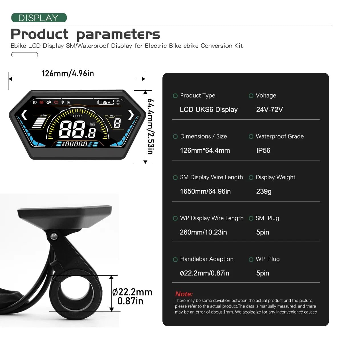 Panel kontrolny do rowerów elektrycznych, ekran LCD do rowerów, 24 V-72 V, złącze sterujące E-LCD, tachometr rowerowy, licznik kilometrów, komputer rowerowy do modowania