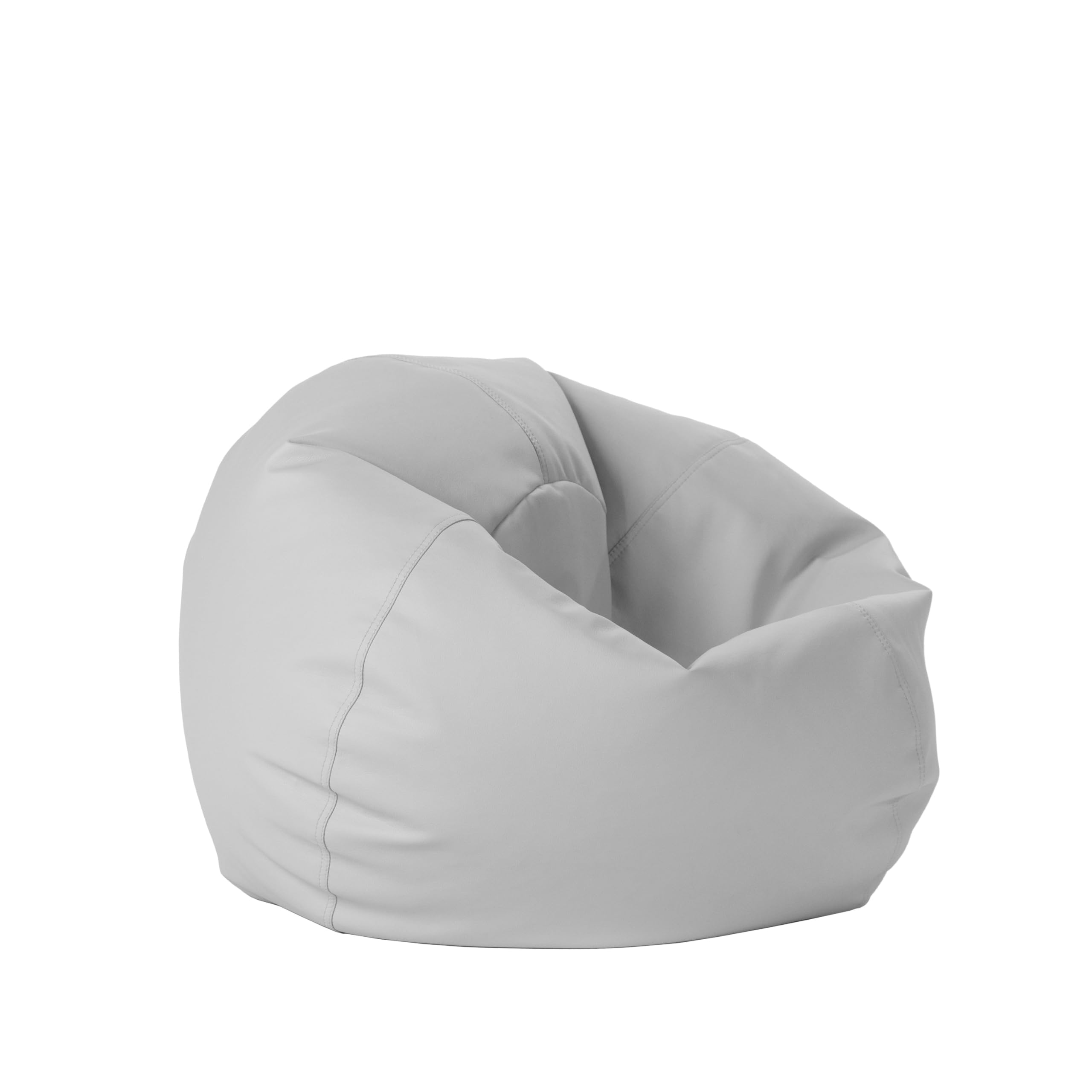 FDP 30" Vinyl Bean Bag Chair, Furniture for Kids and Teens, Perfect for Reading, Playing Video Games or Relaxing - Sterling