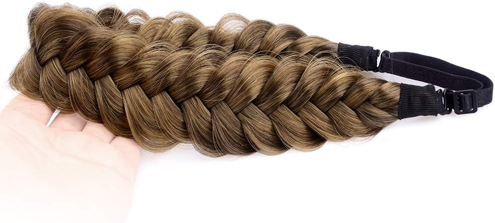 BOBIYA Braided Headband with 2 Strands, Messy, Wide, Synthetic Hair Braid, Elastic Braided Hair Band for Women Girls (Claybank) - Image 3