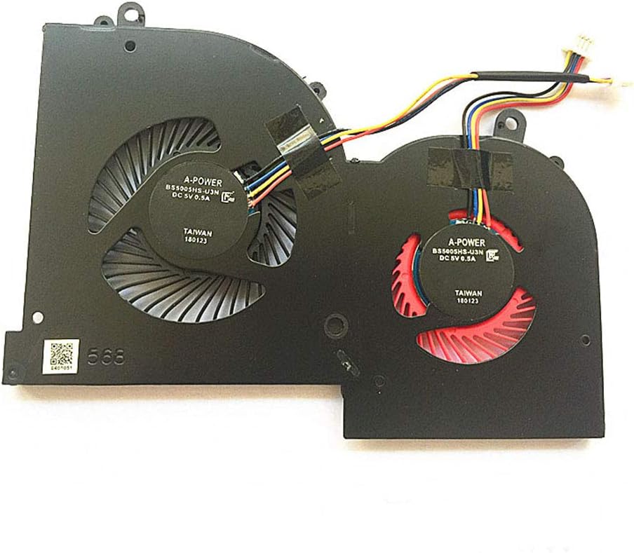 nbparts New GPU Cooling Fan for MSI GS65 Stealth GS65VR P65 MS-16Q2 MS-16Q1 MS-16Q3 Series 16Q2-GPU-CW