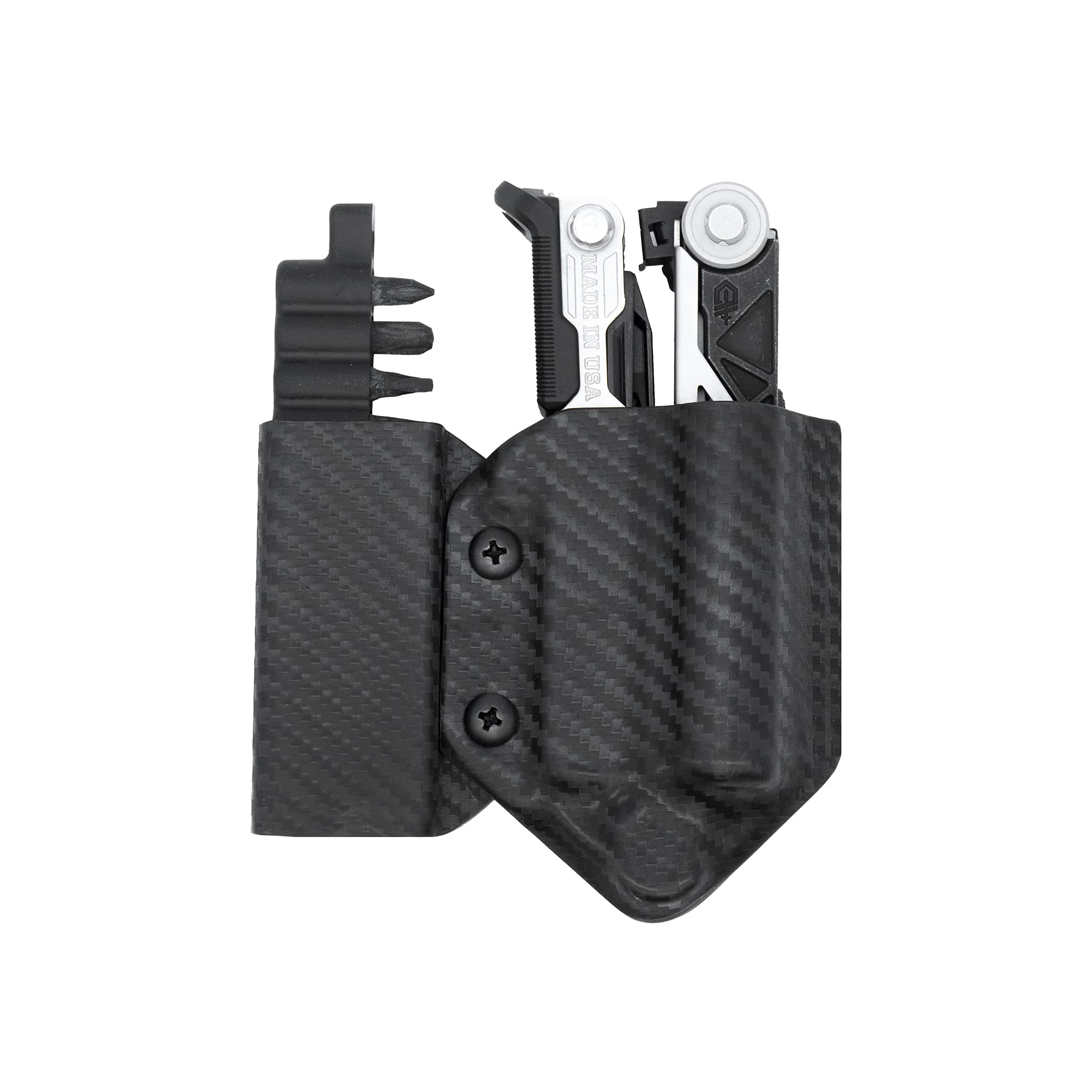 Clip & Carry Kydex Multitool Sheath for Gerber Center-Drive w/Optional Bit Sidecar Holder ~ Made in USA (Multi-Tool & Bits not Included) Multi Tool