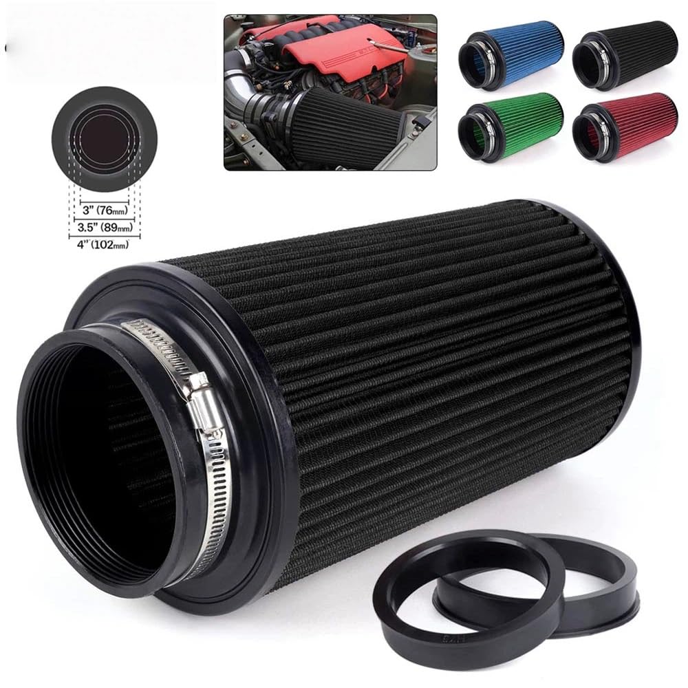 Kit de admisión Filtro de aire de entrada de aire frío de alto flujo para coche de carreras de 3 "3,5" 4 "tres tamaños filtros de aire cónicos lavables 10,6" Entrada para Coche