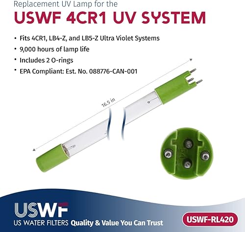 Miniatura 2 de Lámpara UV de repuesto RL420 para sistema de tratamiento USWF 4CR1, fabricada en los Estados Unidos