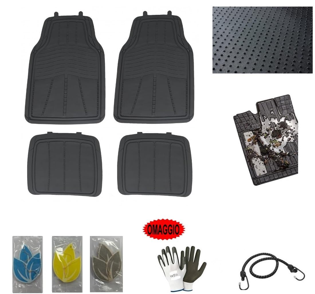 COMPATIBILE CON TESLA Model S 100kWh Long Range Dual Motor AWD 4 TAPPETINI AUTO GOMMA PVC FONDO ANTISCIVOLO PUNTINATO ADERENTI-STABILI AL PIANALE+BATTITACCO INAMOVIBILE ANT.710X475X30