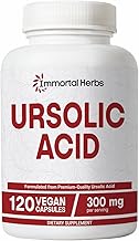 Pure Ursolic Acid Supplement 300mg, 120 Pills, Rosemary Leaf Extract Powder, Non-GMO and Gluten-Free Ursolic Acid Capsules for Women and Men
