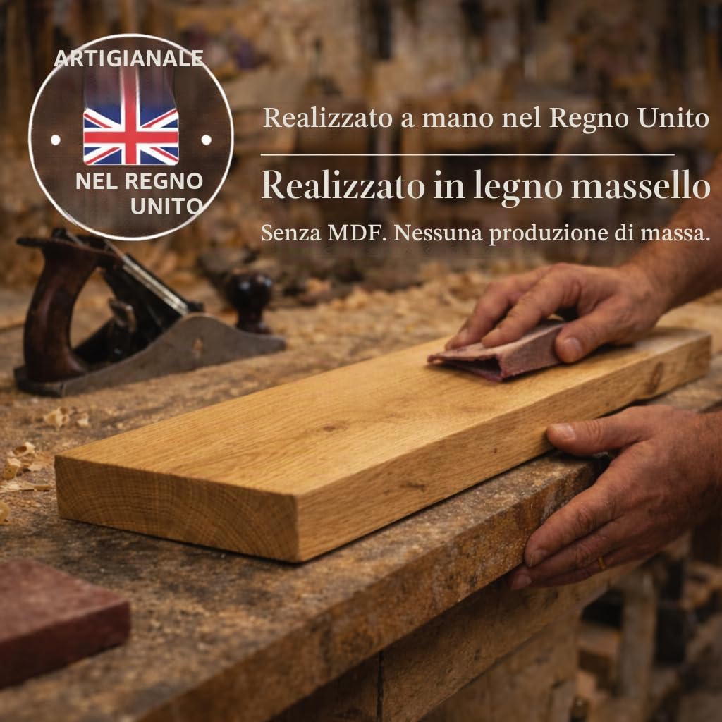 MKGT Mensola per radiatore senza trapano, rustica, sottile, per corridoio (rovere Tudor, 60 cm)