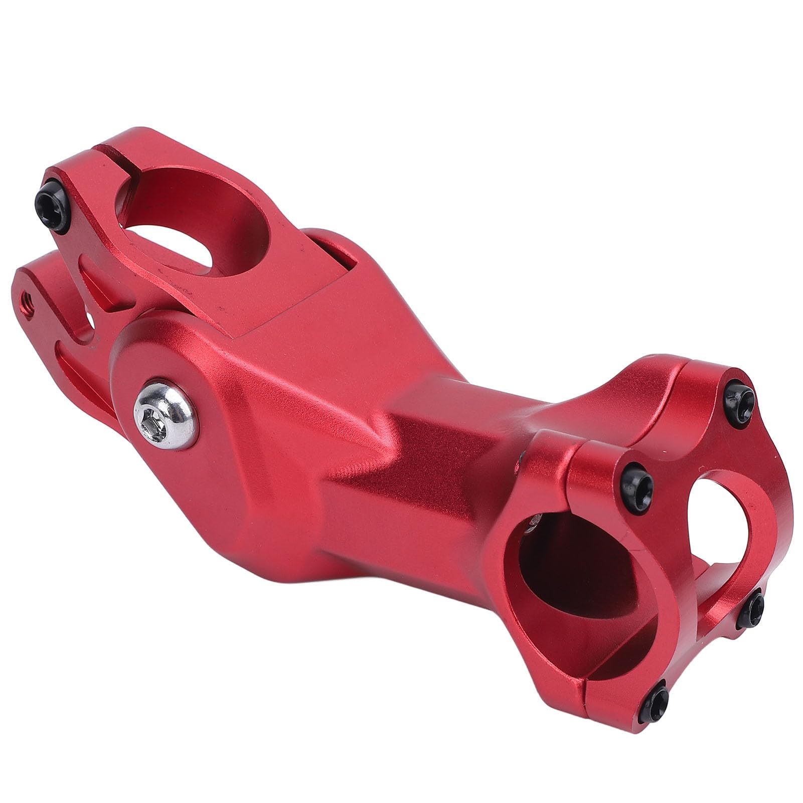 Alomejor Attacco Manubrio in Lega di Alluminio da 31,8 Mm, Attacco Manubrio Ammortizzante per Ciclismo su Strada di Montagna con Regolazione Dell'Altezza e Dell'Angolazione, Rosso