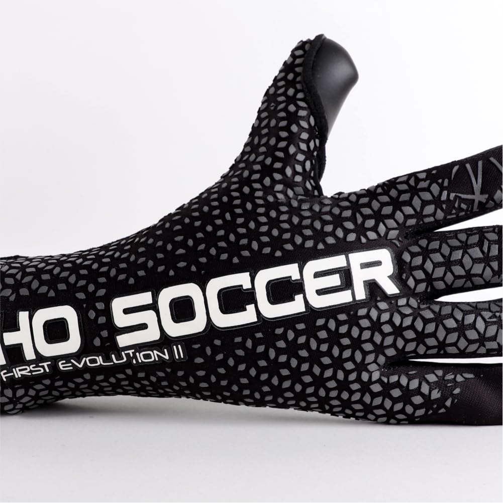 HO Soccer Pro Evolution Negative Blackout Guanti da portiere, unisex, per bambini, nero/argento, 4,5