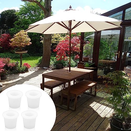 4Pcs Patio Table Umbrella Hole Ring Plug, Silicone Pool Umbrella Sleeve Stabilizer Cone Wedge