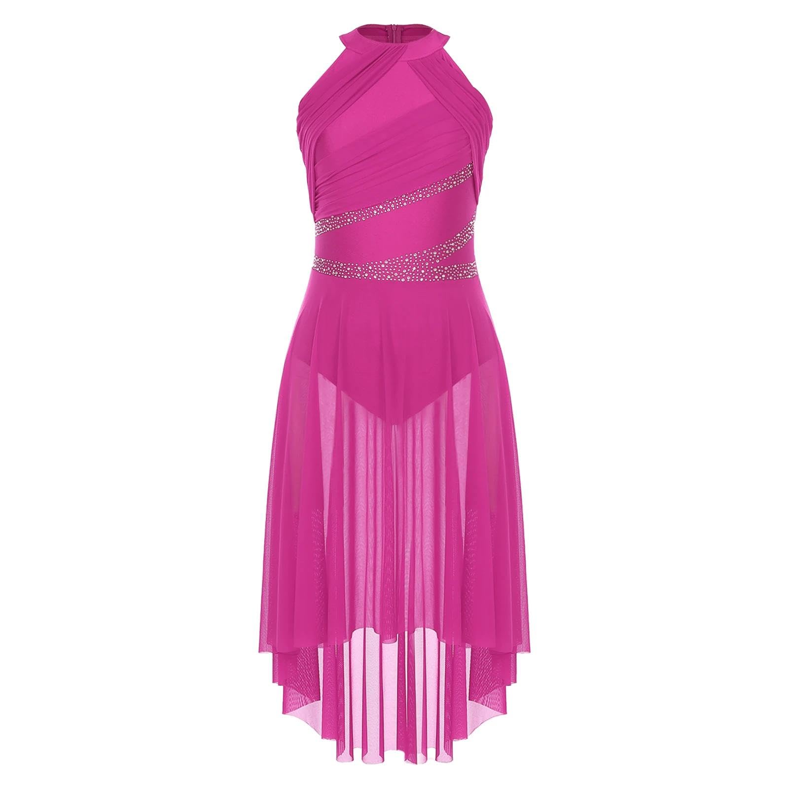Lingerie Donna Sexy Rinestones Ha Arricciato L'Orlo Asimmetrico da Ballo